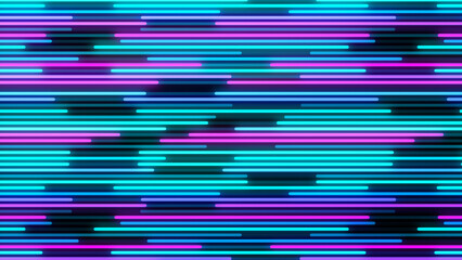Fototapete - 2D animation of glowing horizontal lines streaming across the screen. Deep blues and vibrant purples make this a great seamless loop abstract background.
