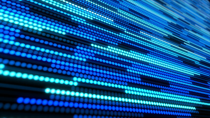 Fototapete - 2D animation of glowing horizontal lines streaming across the screen. Deep blues and vibrant purples make this a great seamless loop abstract background.
