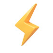3d yellow lightning delivery speed concept flash sale promotion
