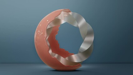 Poster - Abstract circle graphics minimal Motion Design. blue Minimal Background 3d Rendering