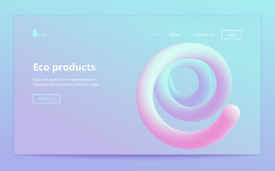 Wall Mural - landing site page template. header for website. liquid flow glow, lava lamp geometric background for