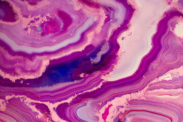  Closeup of purple and shiny golden alcohol ink abstract texture, trendy wallpaper. abstract background.  digital marbling illustration. 3D Rendering
