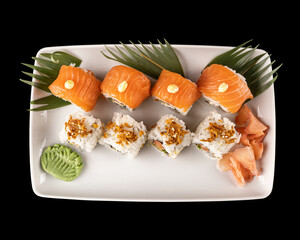 Canvas Print - Overhead shot of Japanese sushi