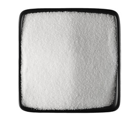 Wall Mural - Sea salt pile in ceramic bowl isolated on white, top view