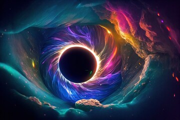 Wall Mural - ColorFull Black Hole Generative AI	