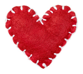 Canvas Print - Red Heart Made of Fabric Isolated