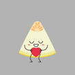 © Neoncat - Melon slice character cartoon love sign heart favorite cute smiling face cheerful kawaii joy happy emotions icon vector illustration.