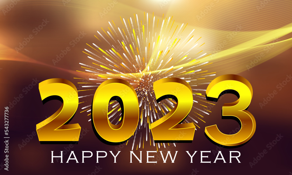 20223 happy new year. elegant numbers against background of