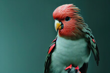 AI Generated Image Of A Stunning Beautiful Red Teal Cockatiel Bird