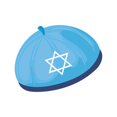 Canvas Print - blue yarmulke design