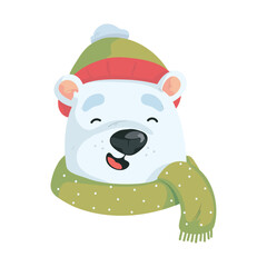 Wall Mural - christmas polar bear face