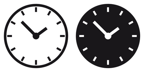 Aufkleber - ofvs211 OutlineFilledVectorSign ofvs - clock vector icon . isolated transparent . black outline and filled version . AI 10 / EPS 10 . g11551