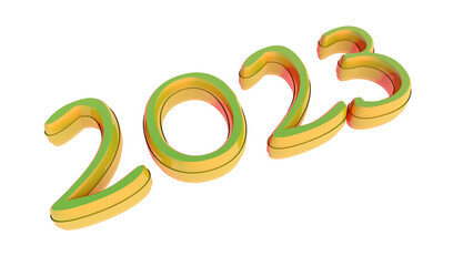 Poster - New Year's decoration with the number 2023.
