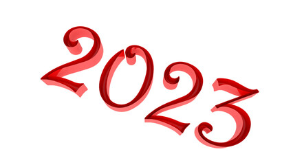 Poster - New Year's decoration with the number 2023.