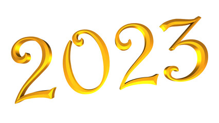 Poster - New Year's decoration with the number 2023.