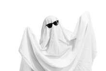 Cute Ghost With Sunglasses Made With A Bed Sheet