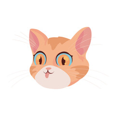 Sticker - orange cat face