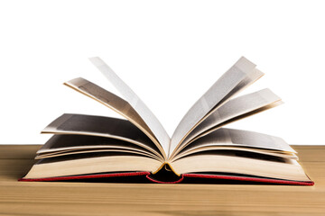 Wall Mural - old book open isolated on white background