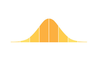 Mathematical Designing of Gaussian Distribution (Bell Curve). Vector Illustration.	