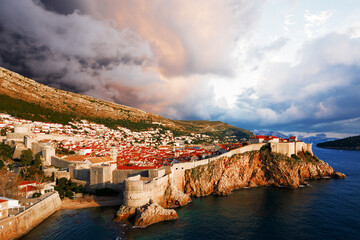 Canvas Print - View on ancient castle in Dubrovnik. Croatia.