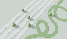 Straight Line Verses Winding Route. Path To Success. Business Strategic Planning. 3D Rendering