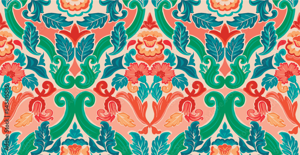 Pattern Making For Motif colorful damask pattern with vintage tapestry motifs, perfect for ...