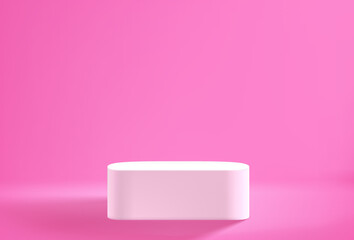 Aufkleber - Pink empty stage with white podium. 3d vector illustration