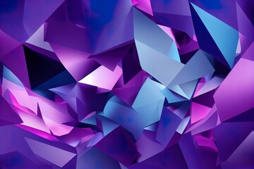 Poster - 3d rendering of purple and blue abstract geometric background. Scene for advertising, technology, showcase, banner, cosmetic, fashion, business, metaverse. Sci Fi Illustration. Product display