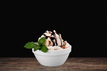 Canvas Print - Tasty sweet dessert ice cream on the desk