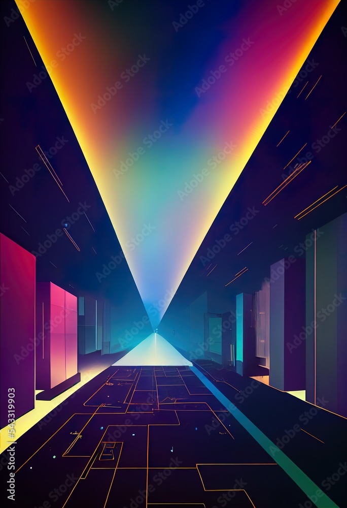 Metaverse Conected Abstract Metaverse Virtual reality Concept Buildings, digital maps and ...