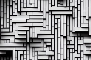 Wall Mural - seamless Alternate vertical bar in hexagonal shape pattern monochrome texture background.