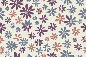 Canvas Print - decorative floral seamless pattern. geometric ornament. 2d illustrated illustration. for wrapping