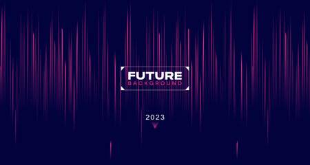 Poster - Future design background with glowing lines. Minimal design for technology and business. Vector, 2022-2023