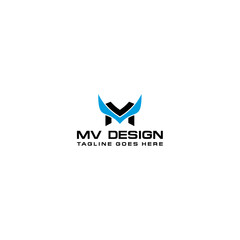 Wall Mural - Initial letter MM MU UM MV VM minimalist logo design