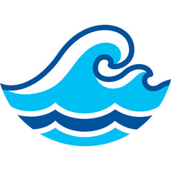 ocean and sea wave solid line style icon vector