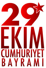 Poster - Republic Day of Turkey text design