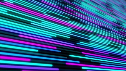 Poster - Abstract Background. Blue wave digital colourful loop . 3D rendering pattern with blinds effect . Abstract background for business presentation. Seamles