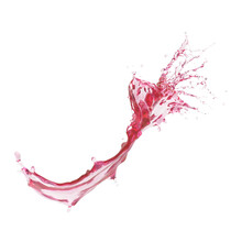 Red Wine Splash Isolated On White