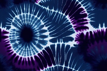 Poster - tie dye pattern blue color background