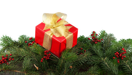 Wall Mural - beautiful christmas decorations and gift background