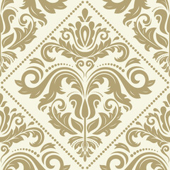 Wall Mural - classic seamless vector pattern. damask orient golden ornament. classic vintage background. orient p