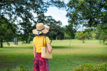 Sticker - Tourist woman in the park