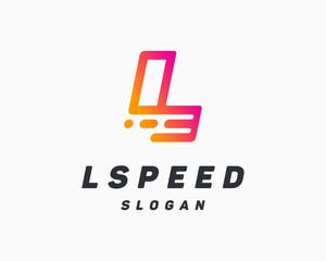 Wall Mural - Letter L Speed Fast Dynamic Motion Shipment Express Forward Delivery Monogram Vector Logo Design