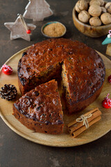 Wall Mural - Traditional Christmas fruit  cake