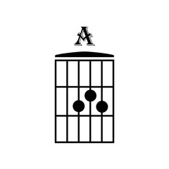 basic guitar, chords guitar, icon. templat, symbol, logo, flat