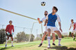 © Irshaad M/peopleimages.com - Soccer, sports and team playing game on an outdoor field for exercise, training and workout. Teamwork, football and healthy athletes practicing with ball on a grass pitch for match, fitness and skill