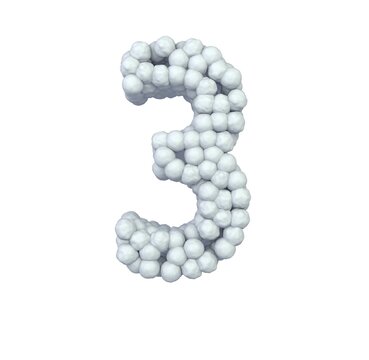 Snowball Themed Font  Themed Font  Number 3