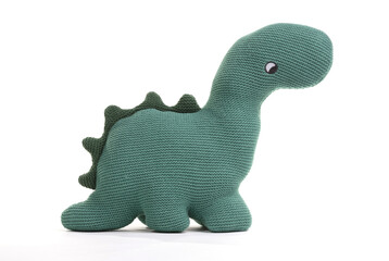 Plush toy dinosaur isolated on white background