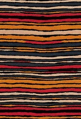 Poster - Rug seamless texture with stripes pattern, ethnic fabric, grunge background, boho style pattern, 3d illustration