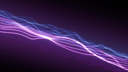 Fototapete - line graphics Digital wave background abstract Concept of futuristic animation.Futuristic neon glowing surface
